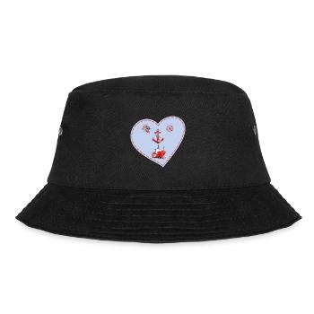 Steering Wheel Anchor Compass Shipping Heart - Bucket Hat - black - Front - Lela (165cm)