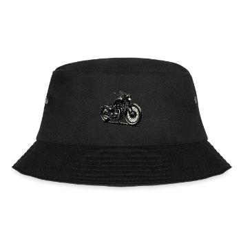 Motorrad Grafik, Vintage - Bucket Hat - Schwarz - Vorne - Lela (165cm)