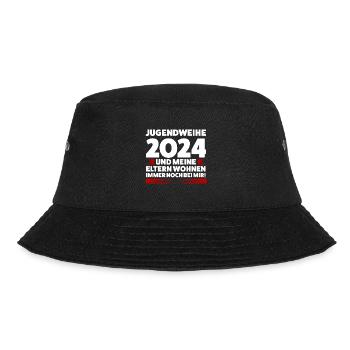 Jugendweihe 2024 Jugend Jugendfeier 2024 Geschenk - Bucket Hat - Schwarz - Vorne - Lela (165cm)