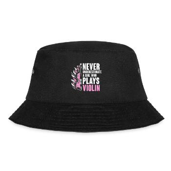 Unterschätze niemals ein Mädchen, das Geige spielt Geige - Bucket Hat - Schwarz - Vorne - Lela (165cm)