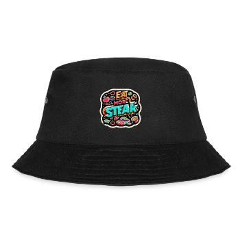 Eat More Steak 13 - Bucket Hat - Schwarz - Vorne - Lela (165cm)