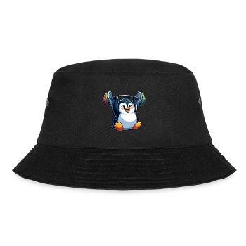 Penguin with dumbbell: fitness training - Bucket Hat - black - Front - Lela (165cm)