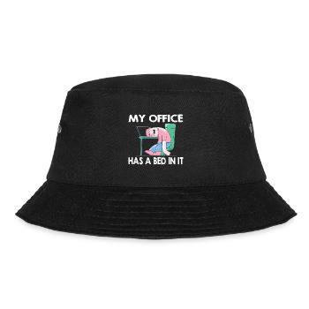 My office has a bed in it - Home Office Humor - Bucket Hat - black - Front - Lela (165cm)
