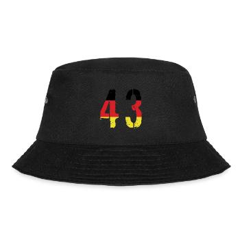 43 Zahl Deutschland Trikot - Bucket Hat - Schwarz - Vorne - Lela (165cm)
