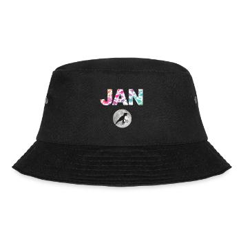 JAN - Beautiful boy name with dinosaur - Bucket Hat - black - Front - Lela (165cm)