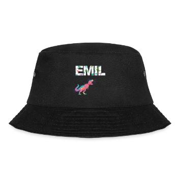 EMIL - Beautiful boy name with dinosaur - Bucket Hat - black - Front - Lela (165cm)