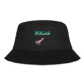 NIKLAS - Beautiful boy name with dinosaur - Bucket Hat - black - Front - Lela (165cm)