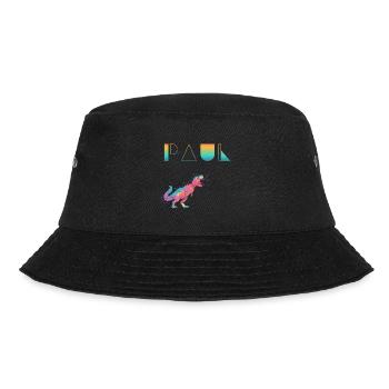 PAUL - Beautiful boy name with dinosaur - Bucket Hat - black - Front - Lela (165cm)