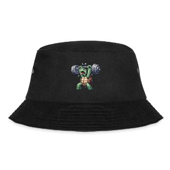 Lustige Schildkröte Hantel Fitness Skurril Workout - Bucket Hat - Schwarz - Vorne - Lela (165cm)