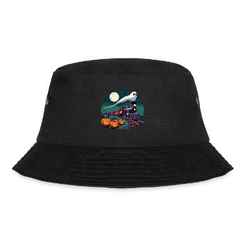 Halloween Ghost Locomotive Railway Pumpkin Funny - Bucket Hat - black - Front - Lela (165cm)
