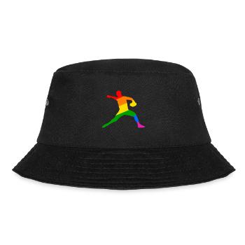 Regenbogen Baseball Player Geschenk - Bucket Hat - Schwarz - Vorne - Lela (165cm)