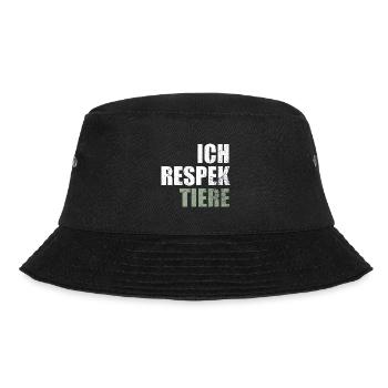 Ich Respektiere Tiere Tierschutz Vegan - Bucket Hat - Schwarz - Vorne - Lela (165cm)