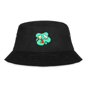 Pinsel und Farbrolle Design für Maler und - Bucket Hat - Schwarz - Vorne - Lela (165cm)