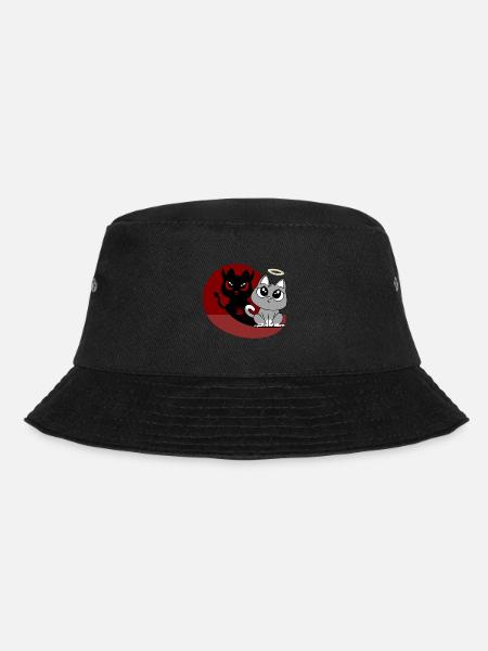 Was? Ich War's Nicht - Teufel Engel Böse Katze - Bucket Hat - Schwarz
