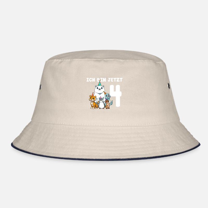 4 Geburtstag Zootiere Kinder - 4 Jahre Junge Bucket Hat