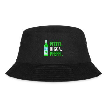 Pfefferminz Likör Pfeffi Vatertag Sauf - Bucket Hat - Schwarz - Vorne - Lela (165cm)