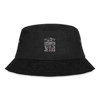 Christliches Geschenk EO Praktiker Alles, was ich brauche - Bucket Hat - Schwarz - Vorne - Lela (165cm)