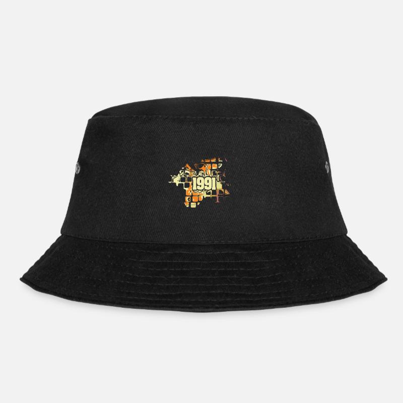 Flowerpower Retro 1991 - Bucket Hat - Schwarz