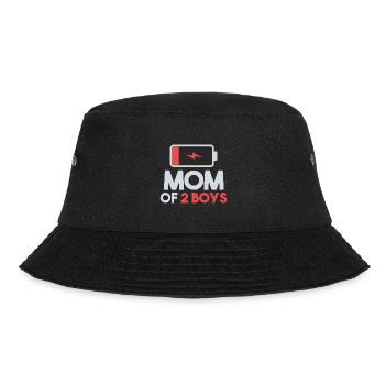 Mom of 2 Boys Low Battery - Bucket Hat - Schwarz - Vorne - Lela (165cm)