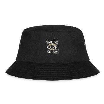 Stricker Geschenk Stricken ist das Heilmittel für alles - Bucket Hat - Schwarz - Vorne - Lela (165cm)