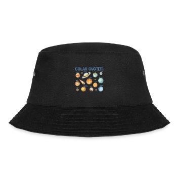 Watercolor Wonder - Named Solar System - Bucket Hat - black - Front - Lela (165cm)