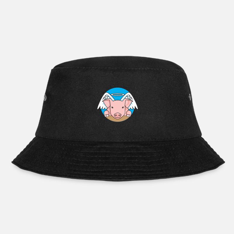 Angel Winged Piglet - Bucket Hat - Schwarz