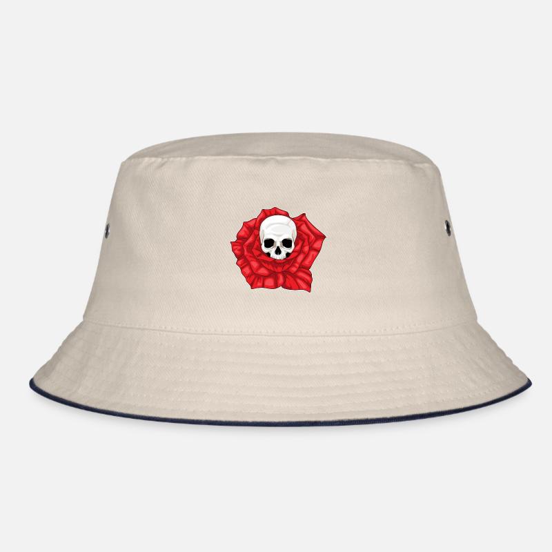 Skull Rose Flowers Bucket Hat