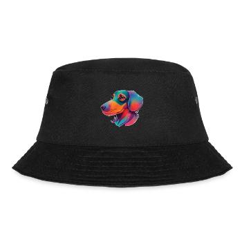 Colorful Dachshund Dogs Artwork - Bucket Hat - black - Front - Lela (165cm)
