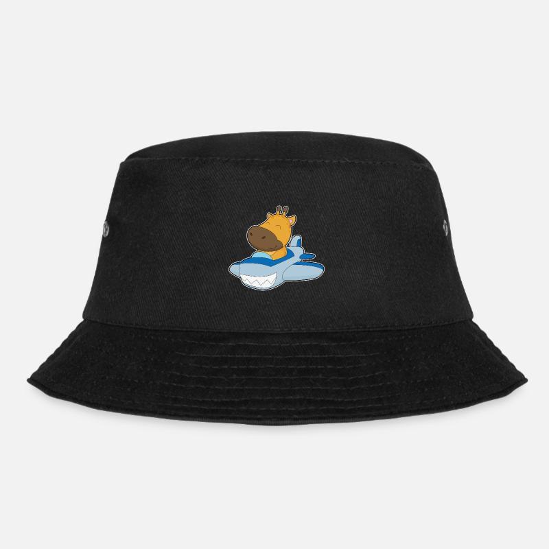 Giraffe Flugzeug - Bucket Hat - Schwarz