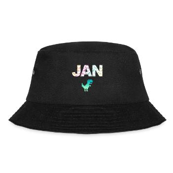JAN - Beautiful boy name with dinosaur - Bucket Hat - black - Front - Lela (165cm)