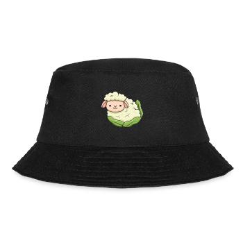 Schaf-Blumenkohl-Design für Schaf-Liebhaber - Bucket Hat - Schwarz - Vorne - Lela (165cm)