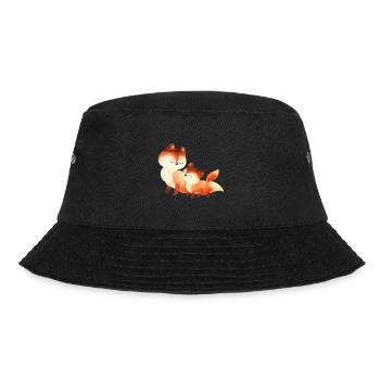 Fox foxes foxy forest animal family red fox cute - Bucket Hat - black - Front - Lela (165cm)
