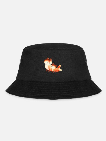Fuchs Füchse Foxy Waldtier Familie Rotfuchs süß - Bucket Hat - Schwarz