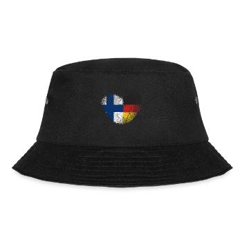 Finnland Fingerabdruck für stolze Deutsch-Finnen - Bucket Hat - Schwarz - Vorne - Lela (165cm)