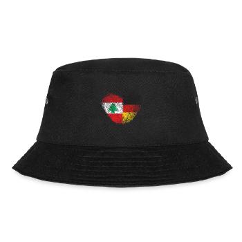 Libanon Fingerabdruck für stolze Deutsch-Libanesen - Bucket Hat - Schwarz - Vorne - Lela (165cm)