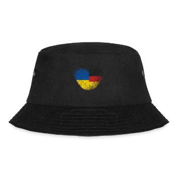 Ukraine Fingerabdruck für stolze Deutsch-Ukrainer - Bucket Hat - Schwarz - Vorne - Lela (165cm)
