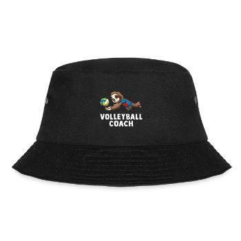 Volleyballtrainer Faultier - Lustige - Bucket Hat - Schwarz - Vorne - Lela (165cm)