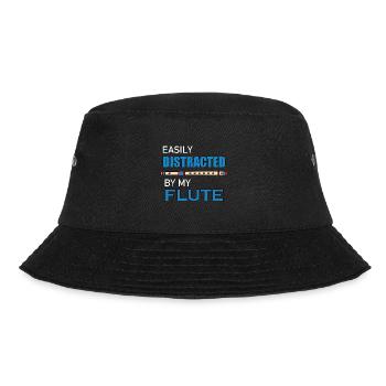 Flute Player Funny Sayig Classic Orchestra Flutist - Bucket Hat - black - Front - Lela (165cm)