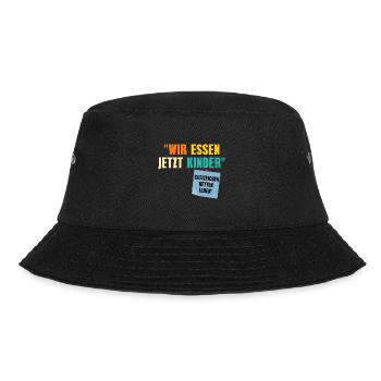 Wir Essen Jetzt Kinder Satzzeichen Retten Leben - Bucket Hat - Schwarz - Vorne - Lela (165cm)