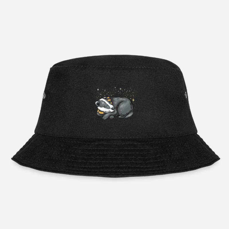 Schlafender Dachs - Bucket Hat - Schwarz
