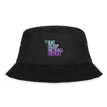 Netball Lustiger Netballspieler - Bucket Hat - Schwarz - Vorne - Lela (165cm)