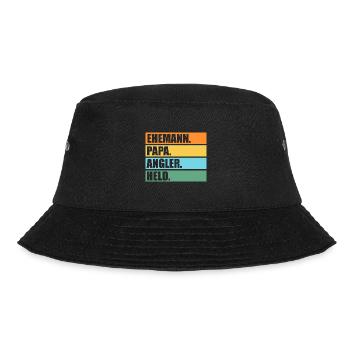 Angeln Fischer Papa Vater Fischen Angel Angler - Bucket Hat - Schwarz - Vorne - Lela (165cm)