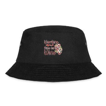 Working Nine To Wine 2 - Bucket Hat - black - Front - Lela (165cm)