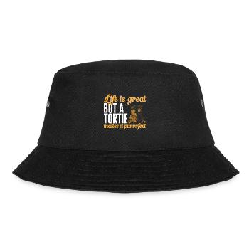 Schildpatt Katze Tortoiseshell Cat Tortie - Bucket Hat - Schwarz - Vorne - Lela (165cm)