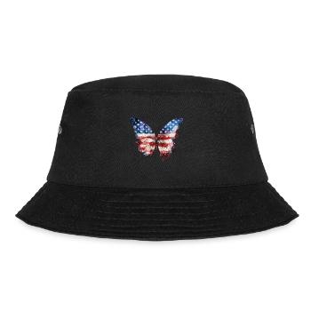 BUTTERFLY AMERICAN FLAG - Bucket Hat - black - Front - Lela (165cm)