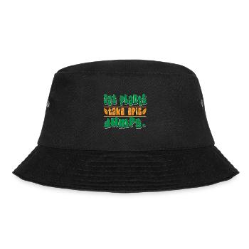 Eat Plants Take Epic Dumps Vegan - Bucket Hat - Schwarz - Vorne - Lela (165cm)