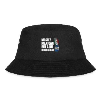 Albanien Messy Bun Albanien Messy Bun Geschenk - Bucket Hat - Schwarz - Vorne - Lela (165cm)