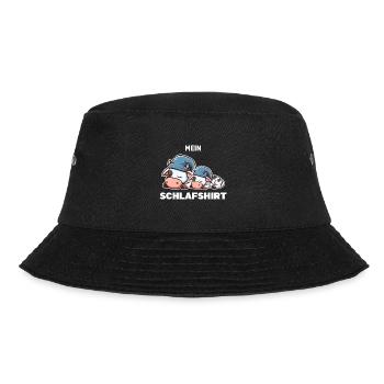 Schlafshirt Kuh Kuhe Geschenk - Bucket Hat - Schwarz - Vorne - Lela (165cm)