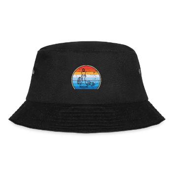 Retro Schachbrett Schachfigur Schachmatt Schach - Bucket Hat - Schwarz - Vorne - Lela (165cm)