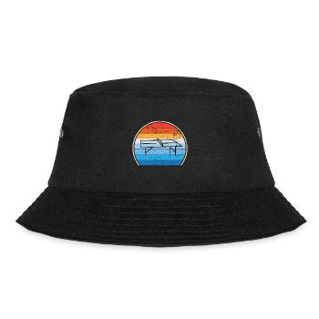 Retro Tischtennisspieler Tischtennis - Bucket Hat - Schwarz - Vorne - Lela (165cm)